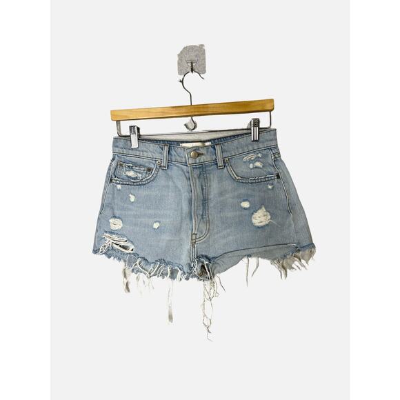 Reformation Distressed Denim Shorts - Picture 1 of 7